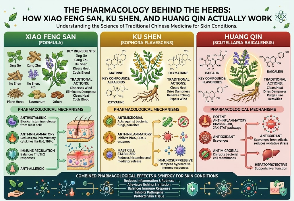 The Pharmacology Behind the Herbs — How Xiao Feng San, Ku Shen, and Huang Qin Actually Work