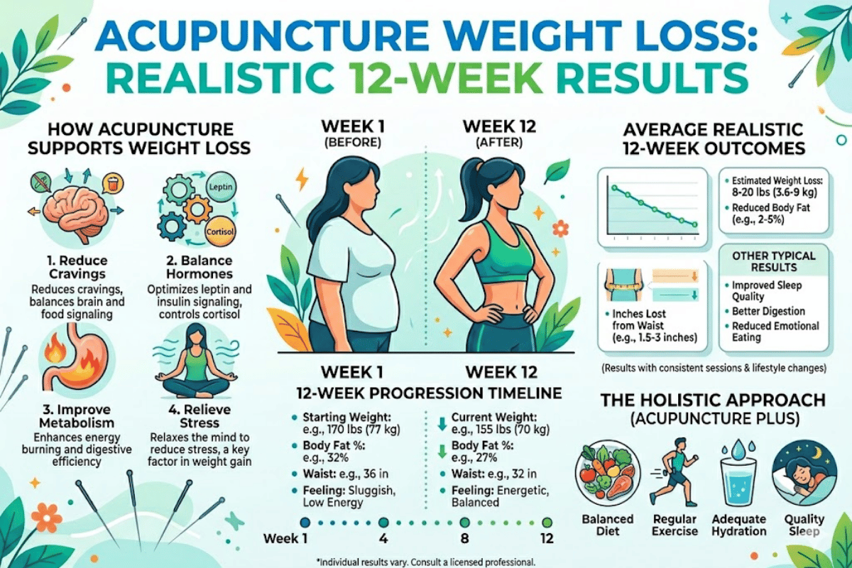 Acupuncture Weight Loss Before and After: What Realistic 12-Week Results Look Like