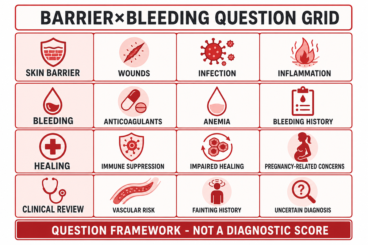 Contraindications: The Barrier×Bleeding Question Grid