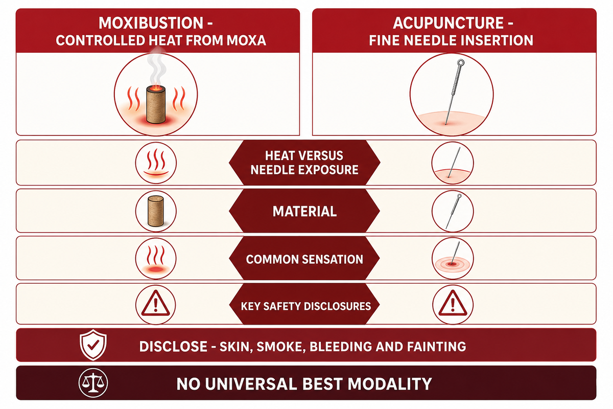 Moxibustion vs Acupuncture at a Glance — Tong Ren Tang